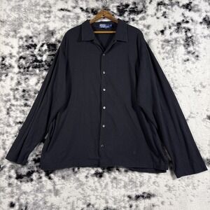 Polo Ralph Lauren Shirt Mens XXL Black Soft Stretch NO PONY Long Sleeve‎
